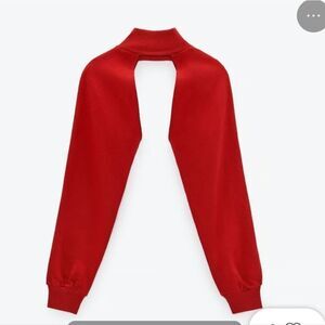 ZARA Mock Neck arm warmers, Women's sz L. Red.